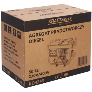 Дизелов генератор KraftDele KD3243/ 7kW/ 230V/400V/ 12,5 л