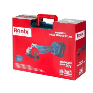 Акумулаторен ъглошлайф Ronix 8657/ 20V/ 2x4Ah