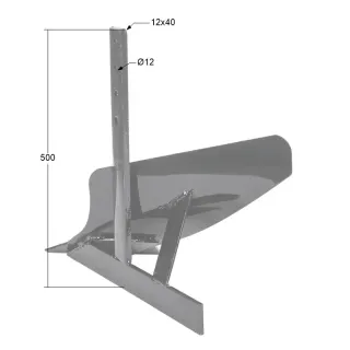 Eдностранен плуг/обръщач за мотофреза Cedrus CEDRGL03