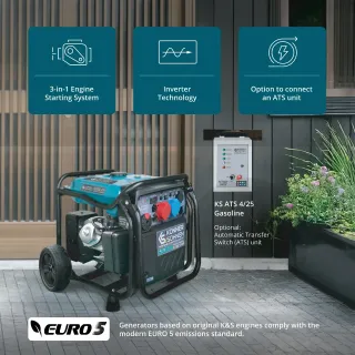 Инверторен генератор KOENNER-SOEHNEN KS 8100iE 1/3 ATSR/ 400V/ 8.5kW/ 20л Инверторен генератор KOENNER-SOEHNEN KS 8100iE 1/3 ATSR/ 400V/ 8.5kW/ 20л