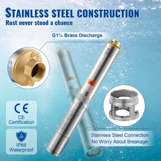 Потопяема помпа за дълбоки кладенци VEVOR 4SDM3/7/ 370W