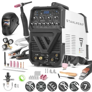 Апарат за плазмено рязане STAHLWERK AC/DC WIG/TIG 200 Puls SET FULL/ 10-200А Апарат за плазмено рязане STAHLWERK AC/DC WIG/TIG 200 Puls SET FULL/ 10-200А