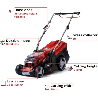 Акумулаторна косачка Einhell GE-CM 36/36 Li/ 36V/ 2x4Ah