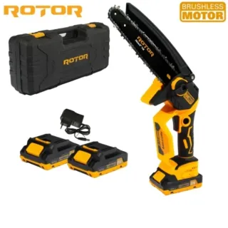 Акумулаторен мини верижен трион ROTOR RMC21-8 / 21V/ 2x2Ah