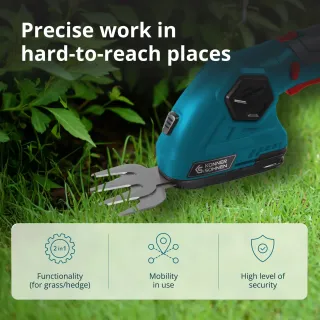 Акумулаторна ножица за трева и жив плет 2 в 1 KOENNER-SOEHNEN KS SHT-8V/ 8V/ 2Ah