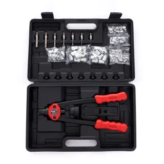 Комплект нитачка с нитове KraftDele KD10556/ 110бр. Комплект нитачка с нитове KraftDele KD10556/ 110бр.