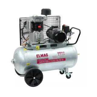 Бутален маслен компресор ELMAG MEISTER-Z galvanised 620/10/90 D/ 400V/ 3kW/ 90л