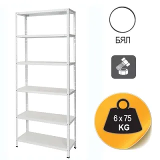 Комплект метален стелаж с 6 рафта SANDK 84552-2/ 450кг - 2бр.