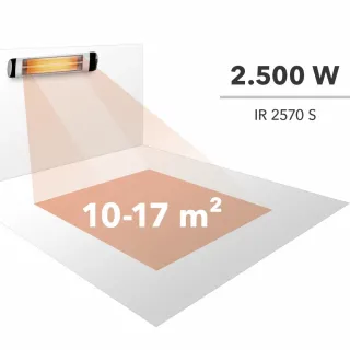 Лъчист инфрачервен отоплител TROTEC IR 2570 S/ 2500 W