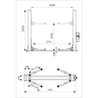 Подемник Solid Negel + анкери 3+2 степенни рамена/ 220V